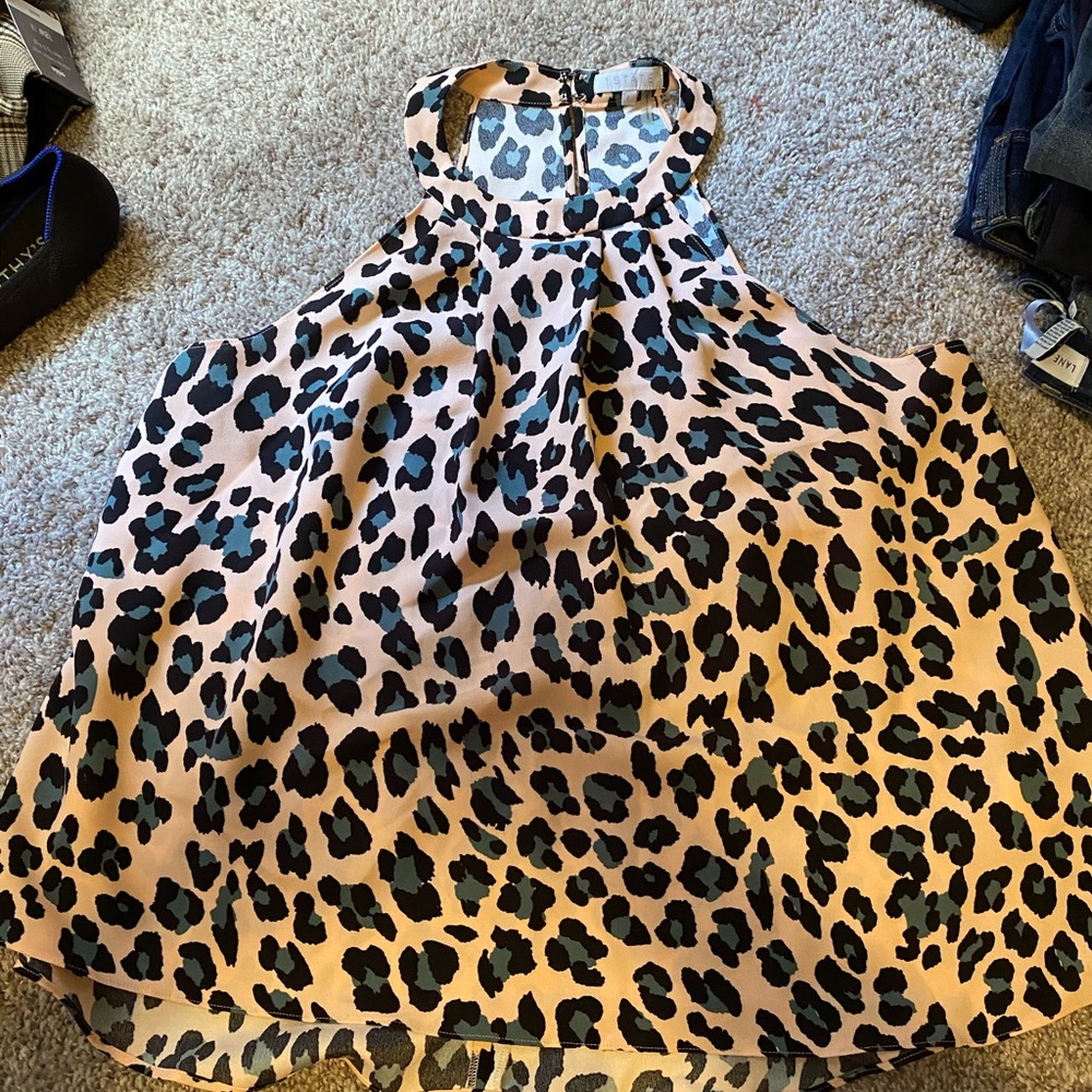 Leopard halter top
